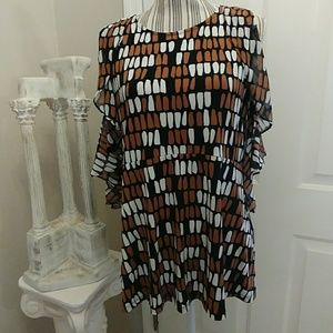 Alfani Cold Shoulder Printed Tunic